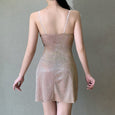 Sleeveless Bright Silk Diamond Mini Dress Dresses Claire & Clara