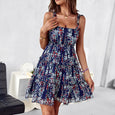 Sling Floral A-Line Dress Dresses Claire & Clara Blue S