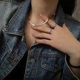 Small Cube Snake Bone Clavicle Necklace Necklace Claire & Clara