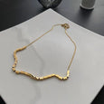 Small Cube Snake Bone Clavicle Necklace Necklace Claire & Clara Gold