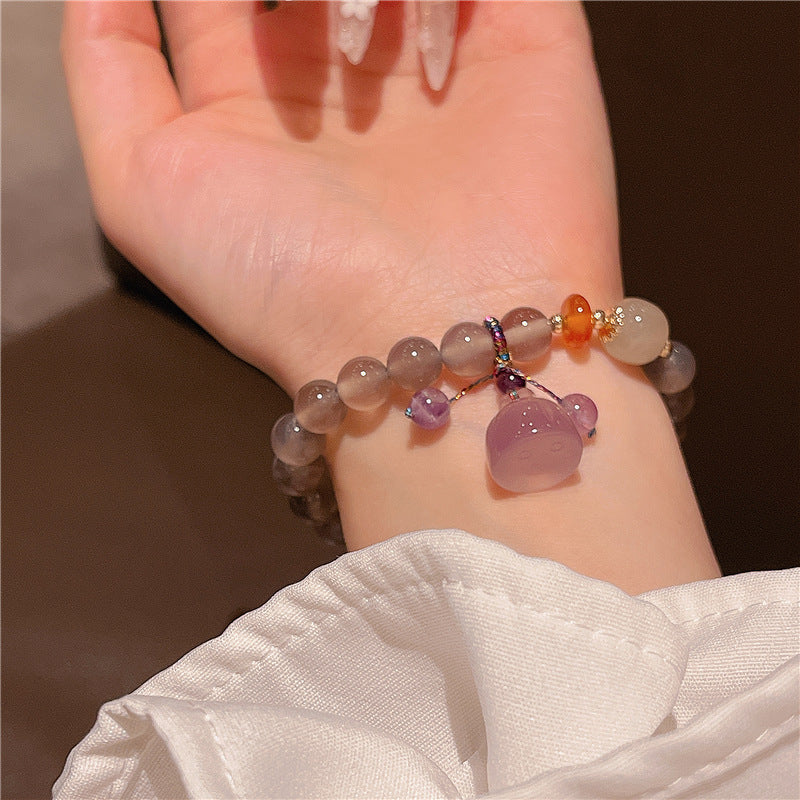 Smoky Grey Crystal Gemstone Bracelet Bracelets Claire & Clara
