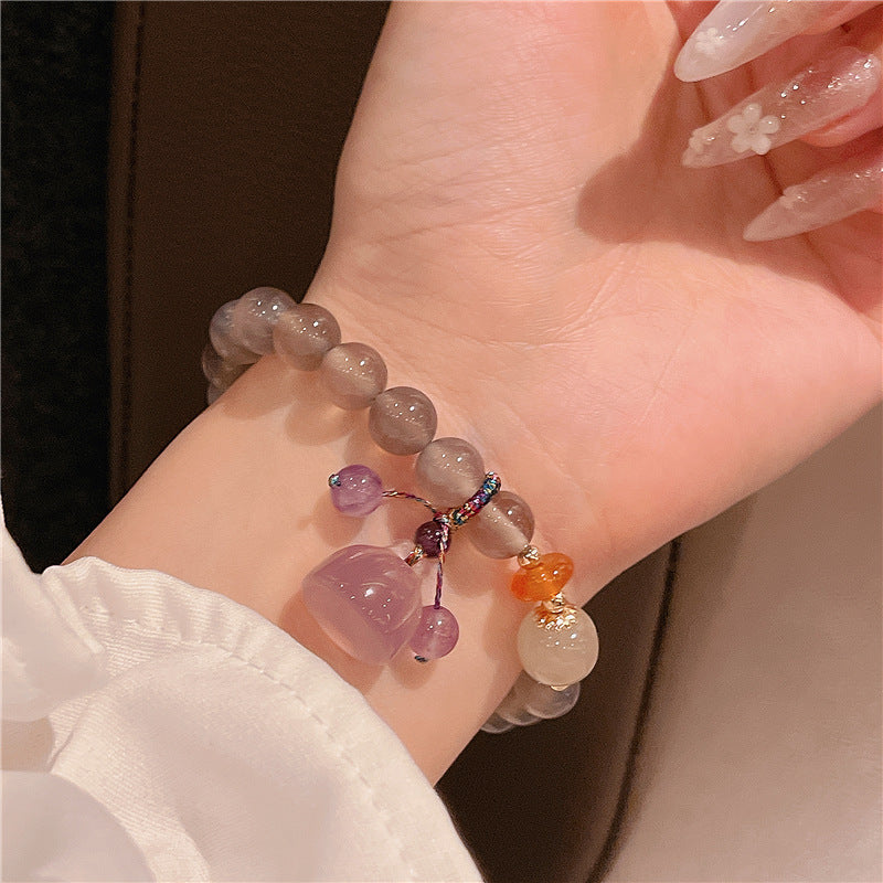 Smoky Grey Crystal Gemstone Bracelet Bracelets Claire & Clara