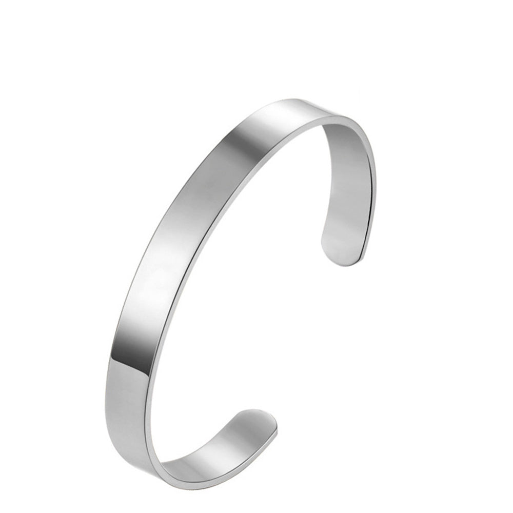 Smooth Stainless Steel C-shaped Bracelet Bracelets Claire & Clara Silver