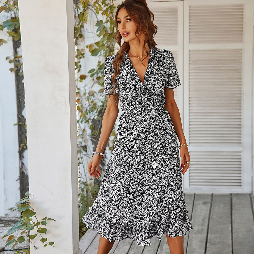 Sofia Floral Dream Bohemian Midi Dress Dresses Claire & Clara BLACK S