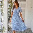 Sofia Floral Dream Bohemian Midi Dress Dresses Claire & Clara BLUE S
