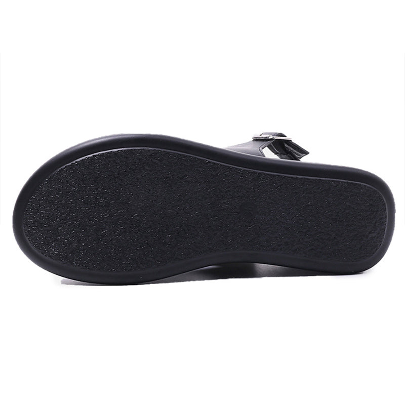 Solid Color Open Toe Wedge Casual Sandals Shoes Claire & Clara