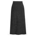 Solid Color Wool Slit High Waist Long Skirt Bottoms Claire & Clara Dark Grey US 2 