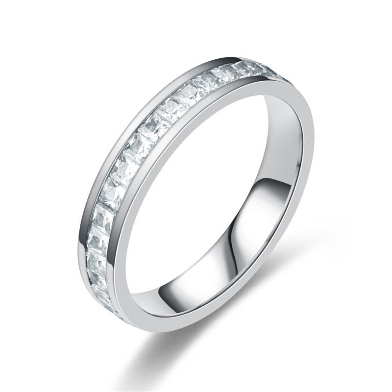 Sparkling Zirconia Eternity Ring Claire & Clara Silver US 5