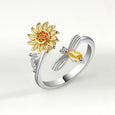 Spinner Sunflower Mood Ring Rings Claire & Clara