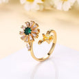 Spinner Sunflower Mood Ring Rings Claire & Clara