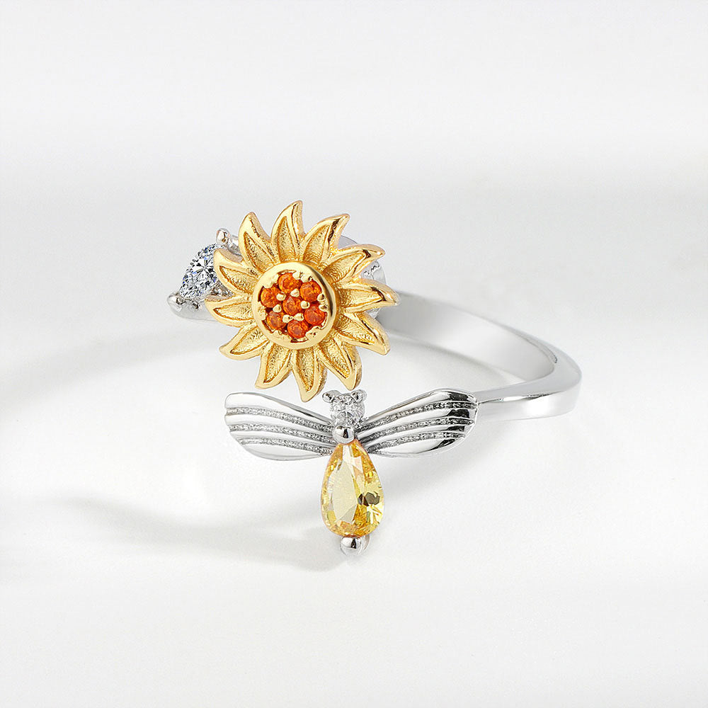 Spinner Sunflower Mood Ring Rings Claire & Clara