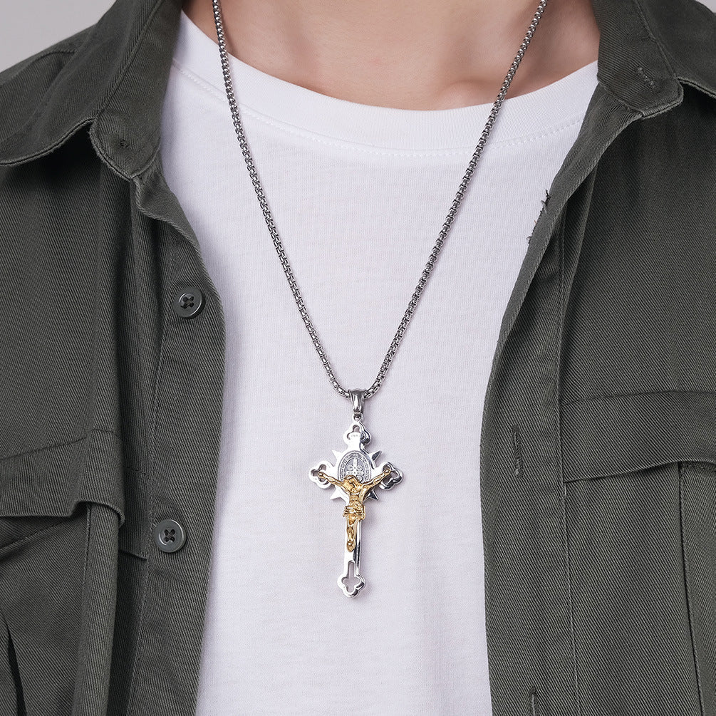 St. Benedict Exorcism Cross Necklaces Claire & Clara
