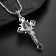 St. Benedict Exorcism Cross Necklaces Claire & Clara Silver
