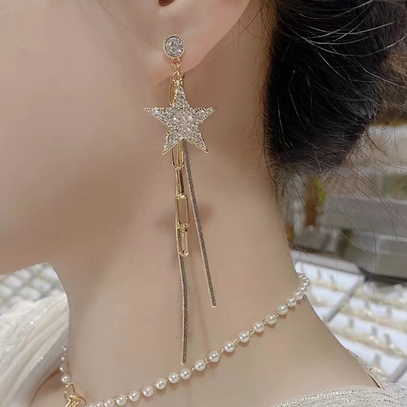 Star And Moon Tassel Earrings Earrings Claire & Clara