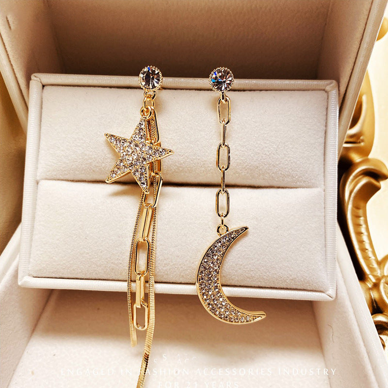 Star And Moon Tassel Earrings Earrings Claire & Clara