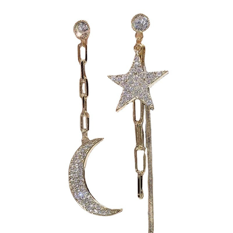 Star And Moon Tassel Earrings Earrings Claire & Clara