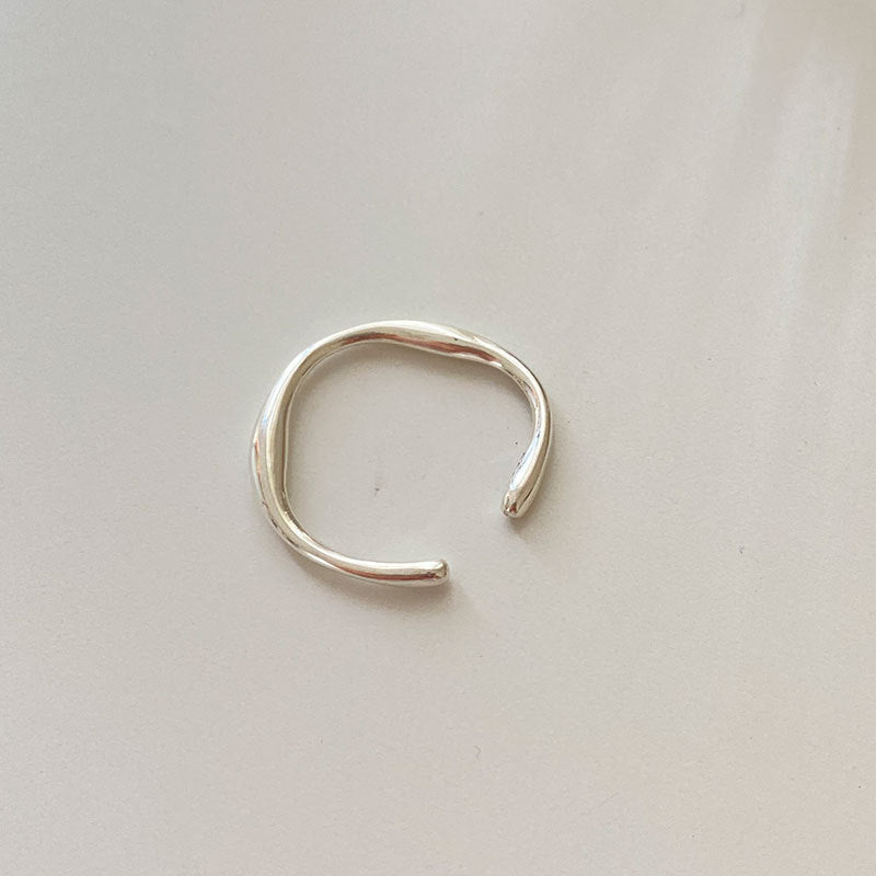 Sterling Silver Basic Möbius Square Adjustable Ring Rings Claire & Clara