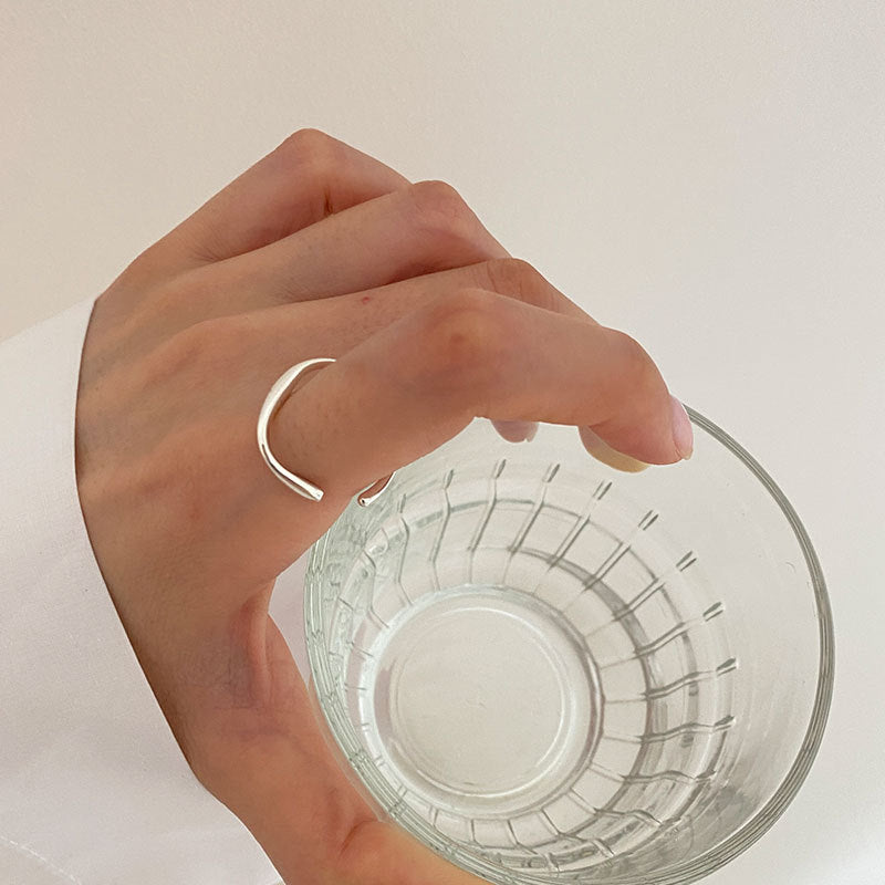 Sterling Silver Basic Möbius Square Adjustable Ring Rings Claire & Clara