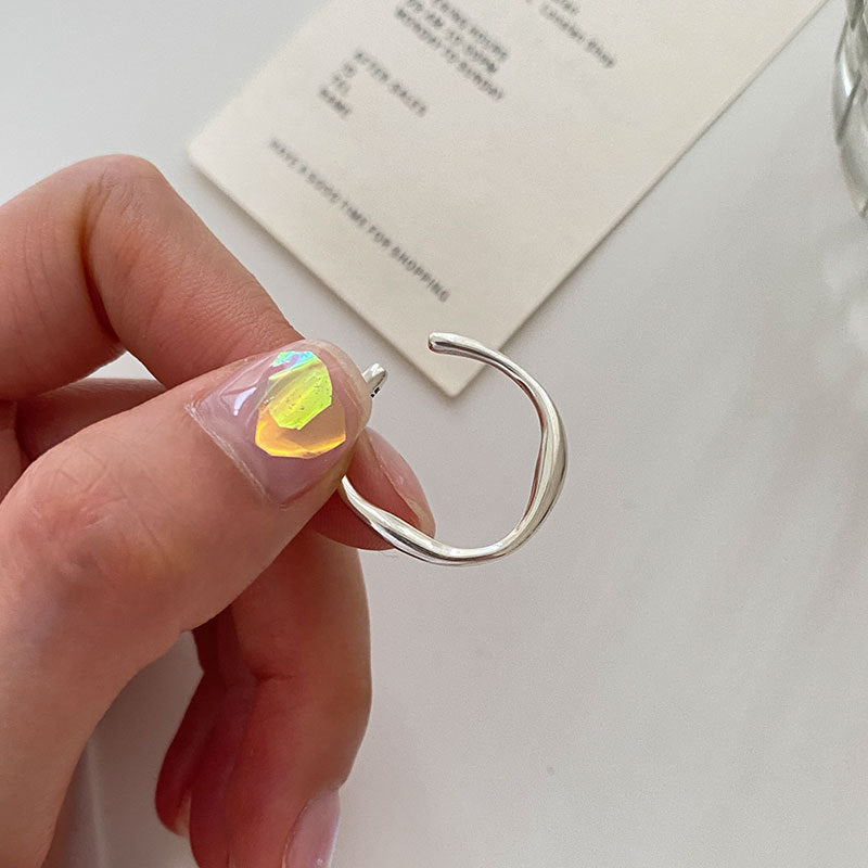 Sterling Silver Basic Möbius Square Adjustable Ring Rings Claire & Clara