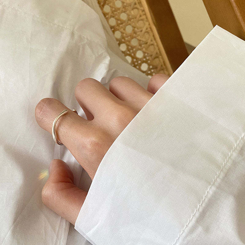 Sterling Silver Basic Möbius Square Adjustable Ring Rings Claire & Clara