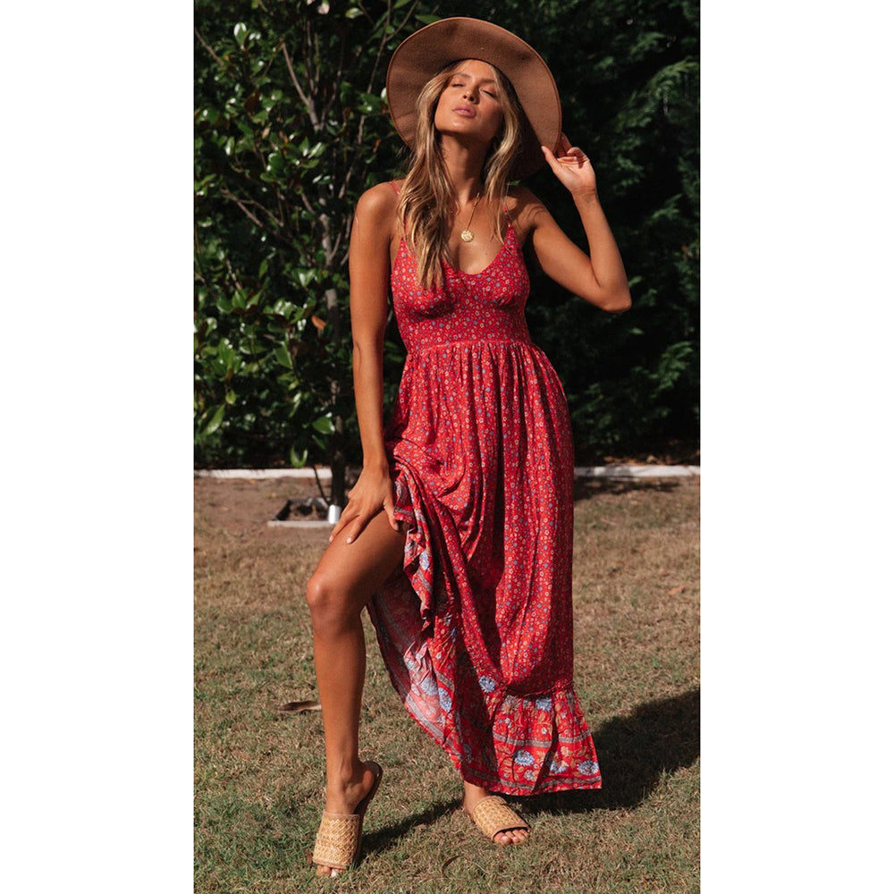 Summer V-Neck Halter Floral Dress Dresses Claire & Clara