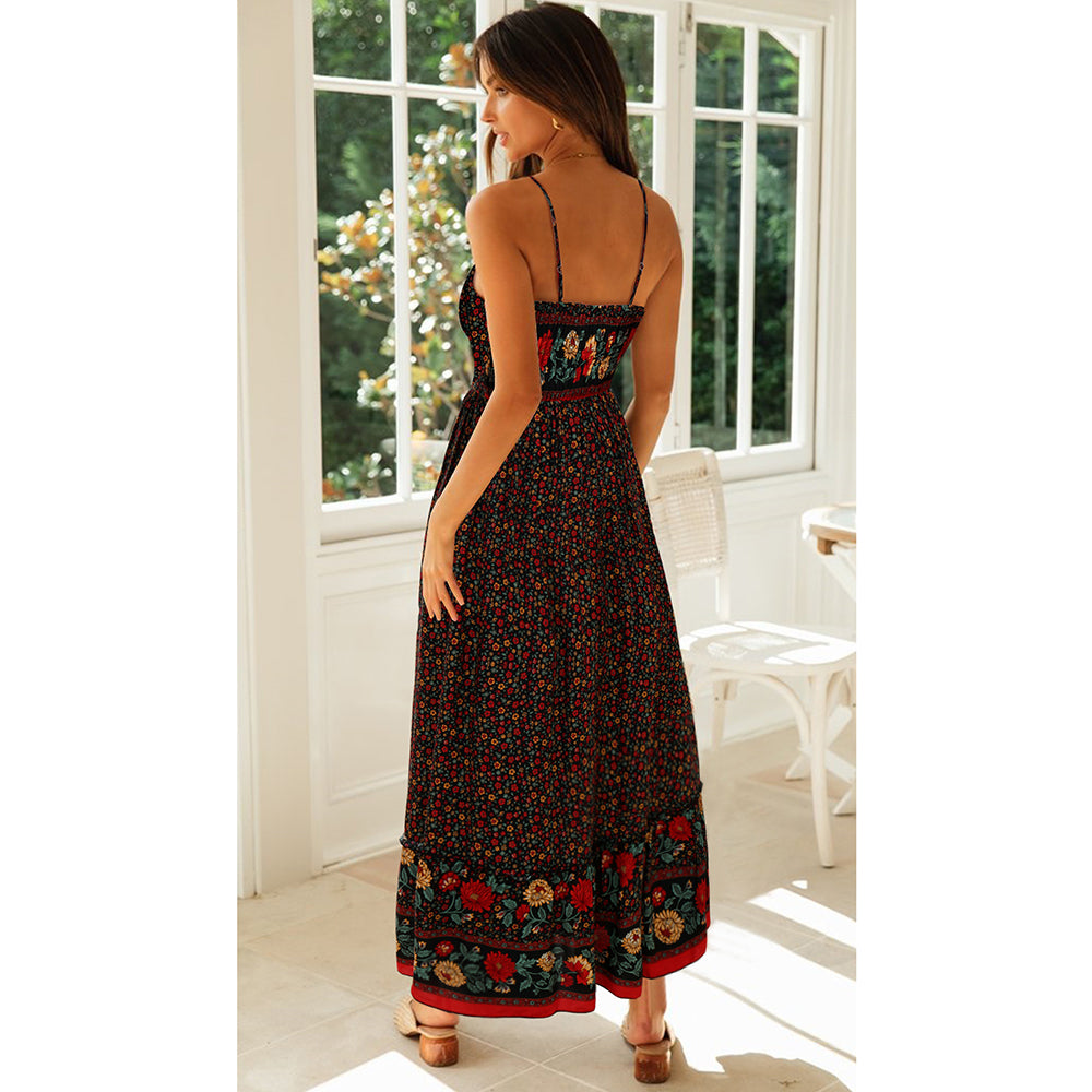 Summer V-Neck Halter Floral Dress Dresses Claire & Clara