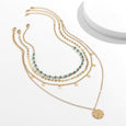Sunflower Turquoise Sequin Multi-Layer Necklace Necklace Claire & Clara