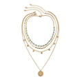 Sunflower Turquoise Sequin Multi-Layer Necklace Necklace Claire & Clara Gold