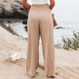 Susan Cotton Linen High Waist Wide Leg Casual Pants Bottoms Claire & Clara