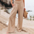 Susan Cotton Linen High Waist Wide Leg Casual Pants Bottoms Claire & Clara Khaki US 4