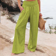 Susan Cotton Linen High Waist Wide Leg Casual Pants Bottoms Claire & Clara Light Green US 4