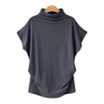 Susie Turtleneck Casual Tee Top Claire & Clara Dark Grey S