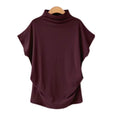 Susie Turtleneck Casual Tee Top Claire & Clara Wine S