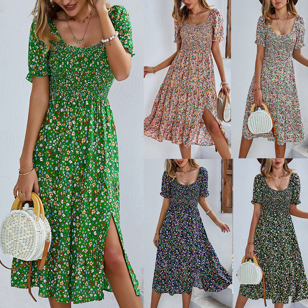 Taylor Floral Round Neck Midi Dress Dresses Claire & Clara