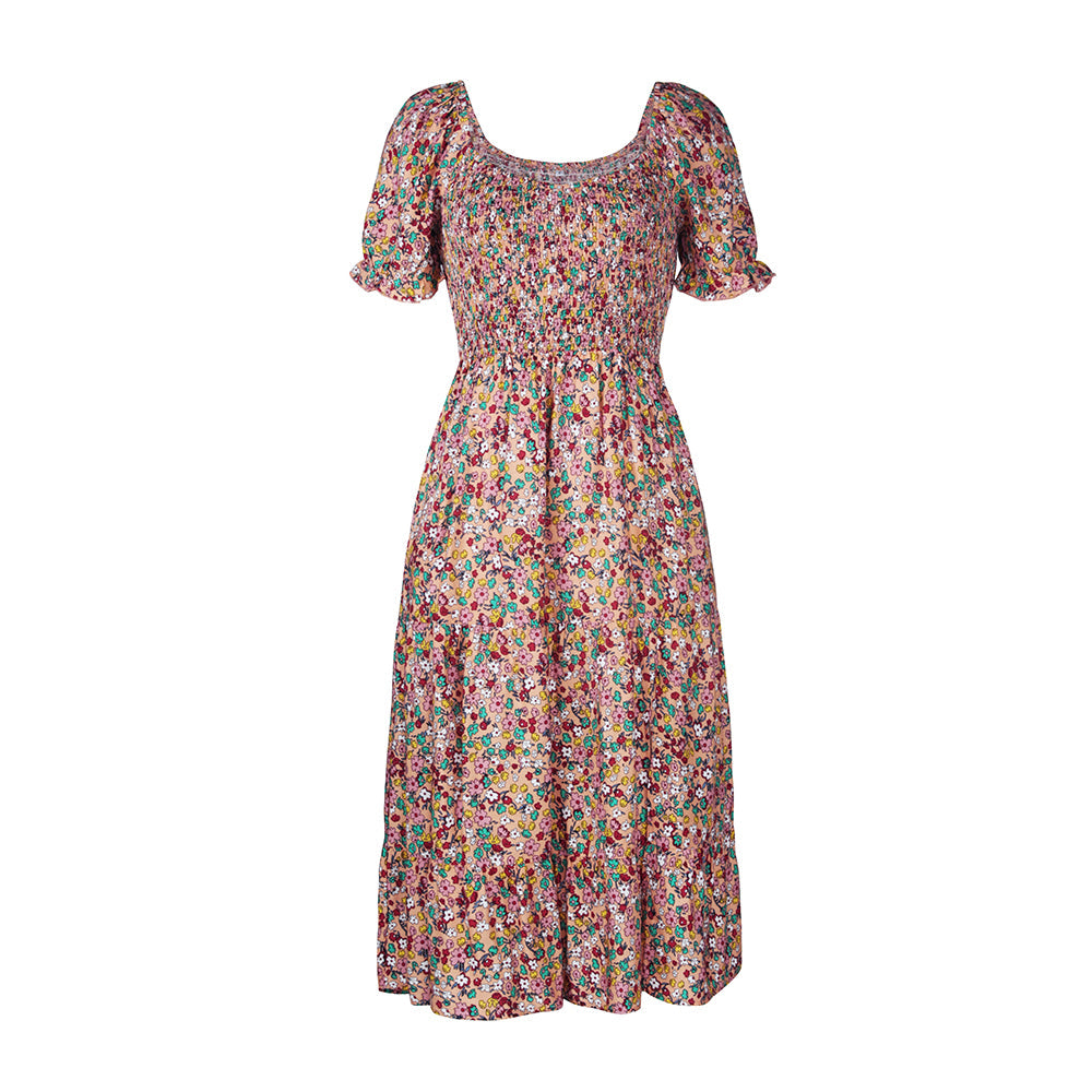 Taylor Floral Round Neck Midi Dress Dresses Claire & Clara