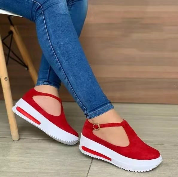 Terisa Soft Platform Wedges Shoes Shoes Claire & Clara US 4.5 Red