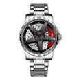 THE DUEL Spinning Wheel Hub Conceptual Watch Watches Claire & Clara Ferrari Red Silver Wheel Hub