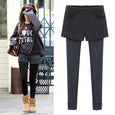 Thicken Fleece Fake Two-Piece Slimming Leggings Bottoms Claire & Clara Grey US 4