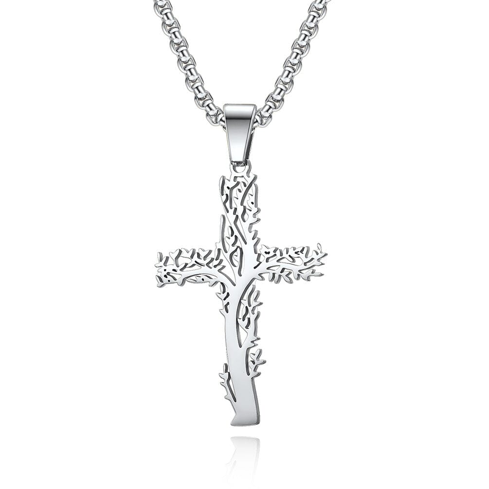 Tree of Life Cross Necklace Necklace Claire & Clara Steel