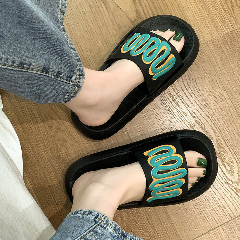 Upgrade Non-Slip Comfy Salad Dressing Slipper Shoes Claire & Clara Black US 5.5-6.5