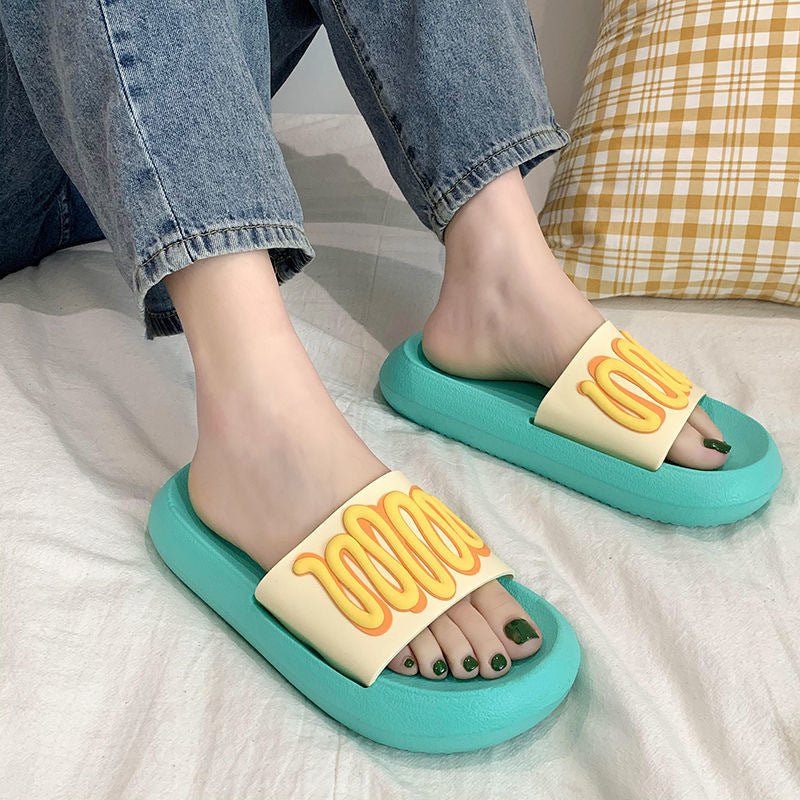 Upgrade Non-Slip Comfy Salad Dressing Slipper Shoes Claire & Clara Green US 5.5-6.5
