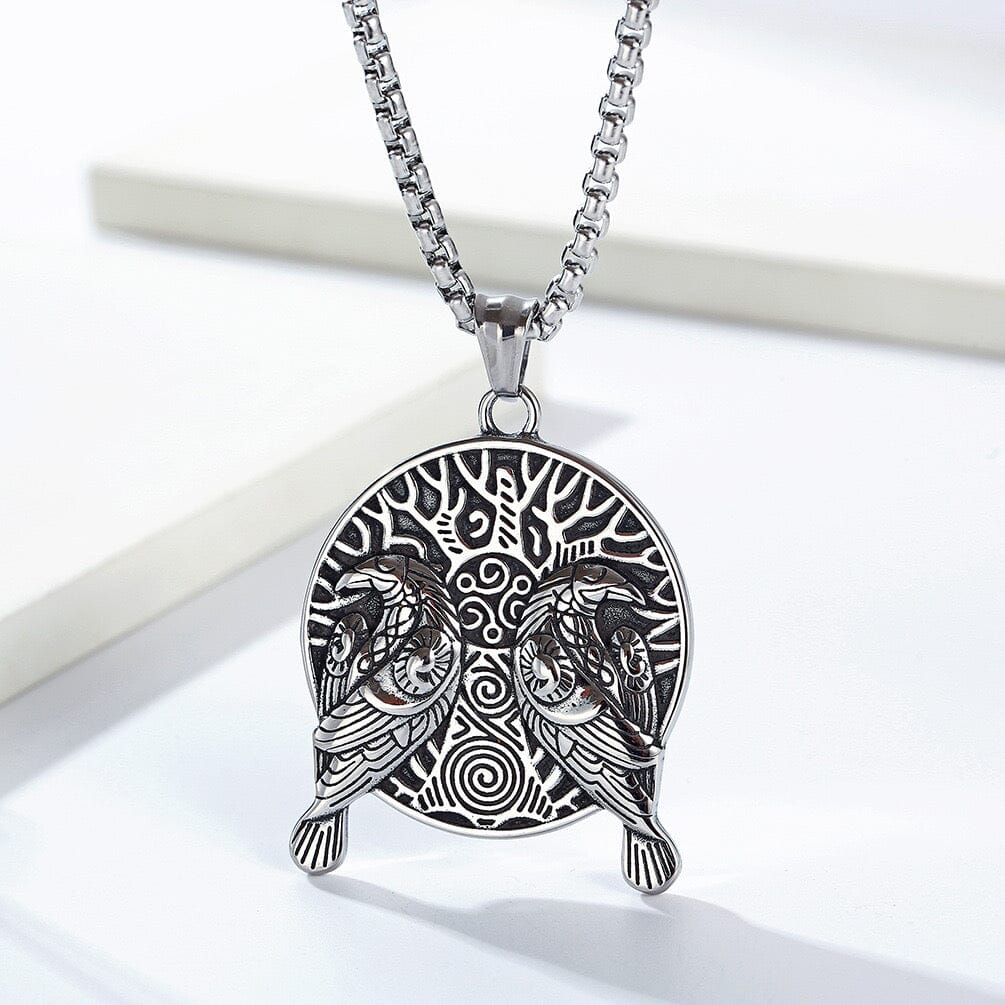 Viking Crow Titanium Steel Necklace Necklace Claire & Clara Steel