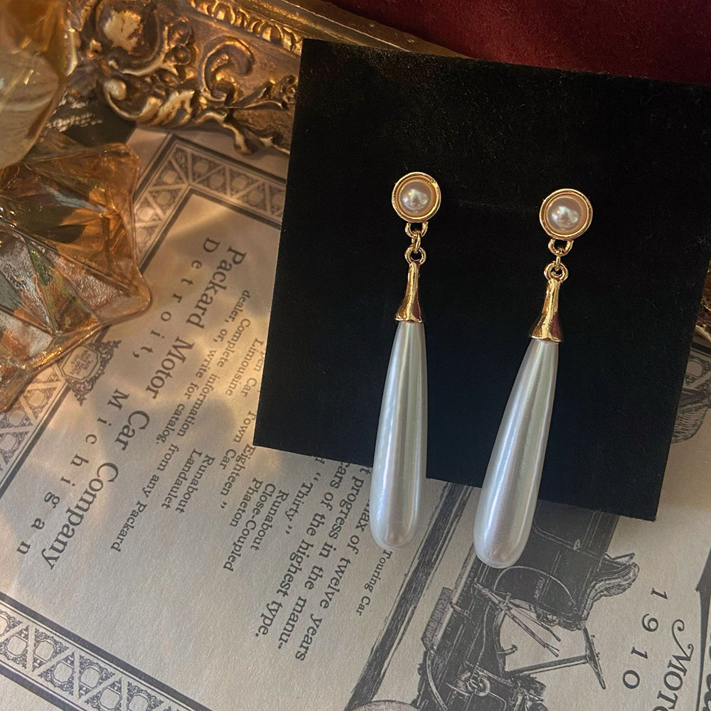 Vintage Drop Pearl Earrings Earrings Claire & Clara Earrings