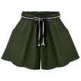 Virginia Lace Up High Waist Wide Leg Shorts Bottoms Claire & Clara Green US 4