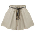 Virginia Lace Up High Waist Wide Leg Shorts Bottoms Claire & Clara Khaki US 4