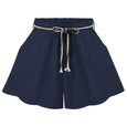 Virginia Lace Up High Waist Wide Leg Shorts Bottoms Claire & Clara Navy US 4