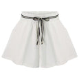 Virginia Lace Up High Waist Wide Leg Shorts Bottoms Claire & Clara White US 4