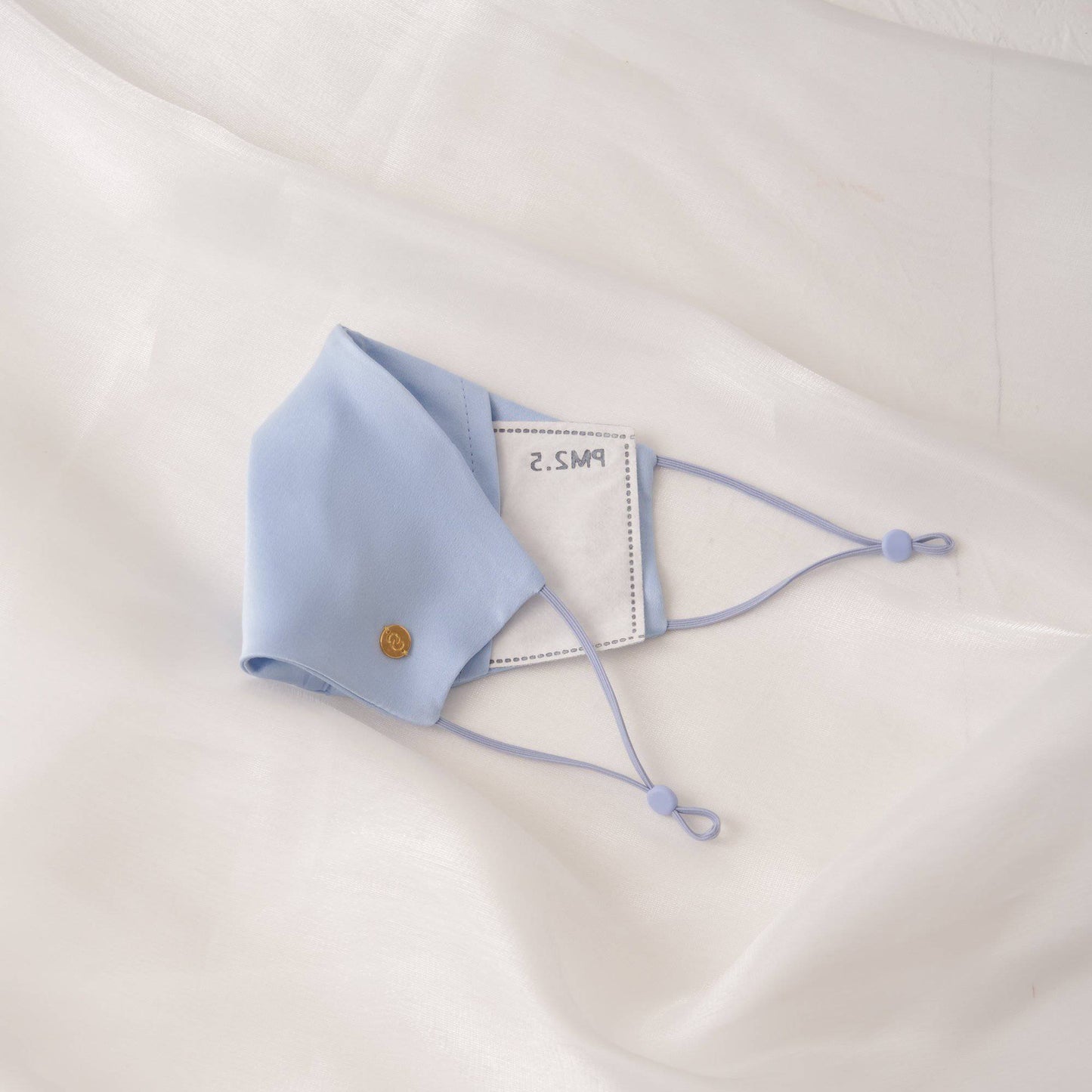 Washable Silk Face Mask Face Covering > facemask > washable facemask > silk facemask > cloth facemask > facemask with filter pocket > facemask for wedding Claire & Clara With Filter Pocket Light Blue