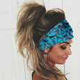 Wide Boho Butterfly Stretch Hairband Headbands Claire & Clara Blue