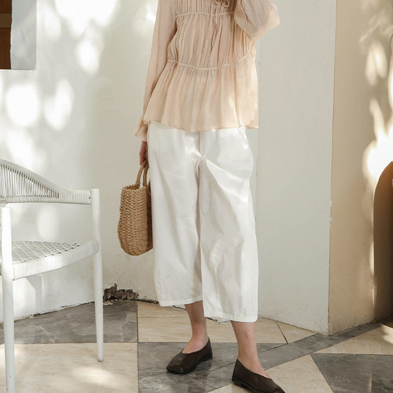 Wide Leg High-Waist Culottes Pants Claire & Clara
